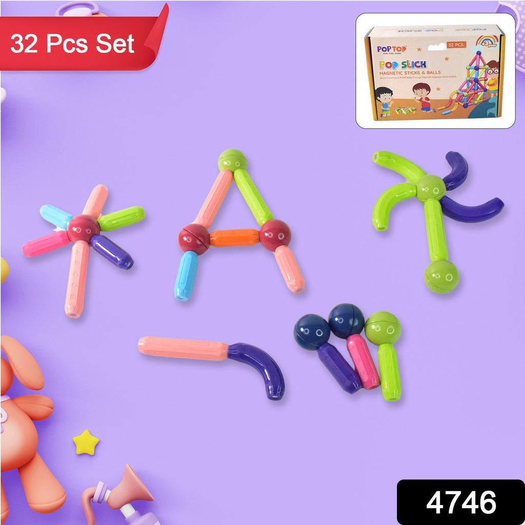 Magnetic Sticks Building Blocks Learning Toy (32 Pcs)