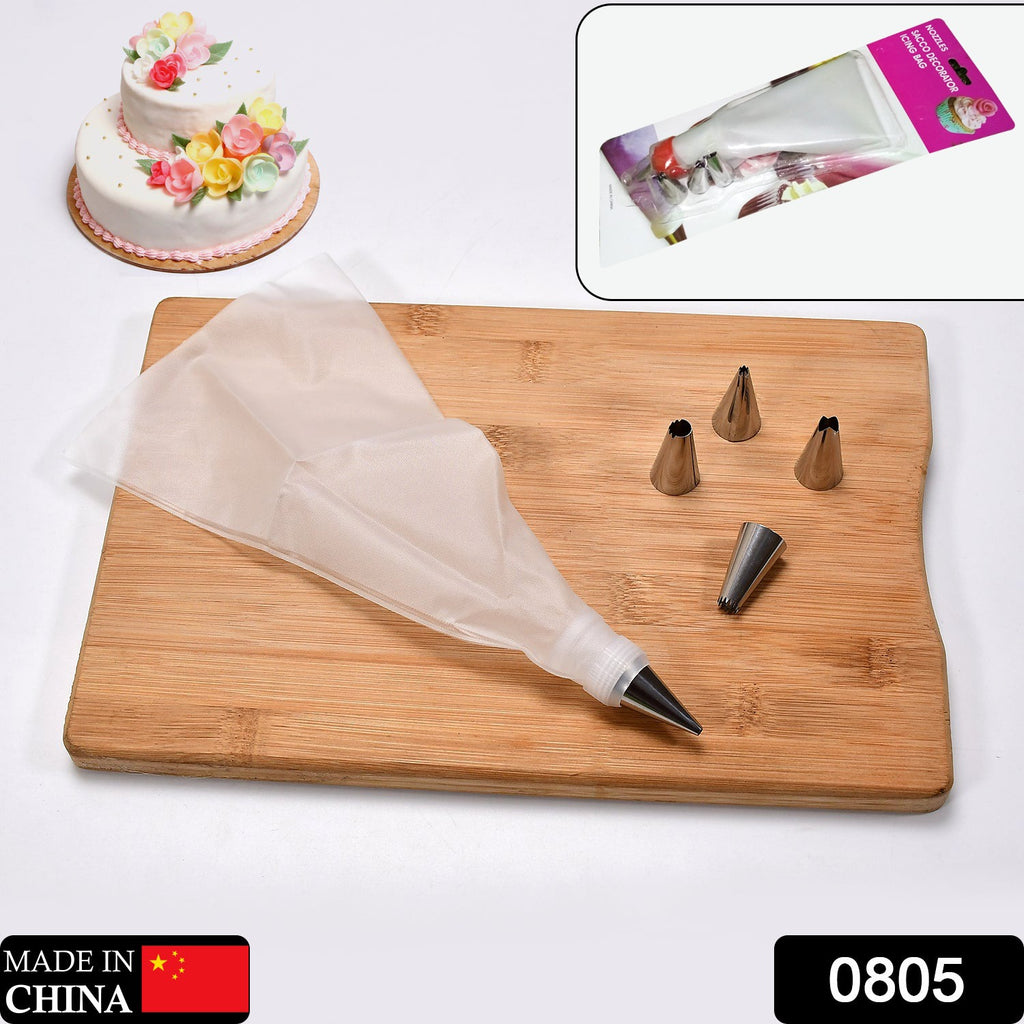 Cake Decorating Nozzle with Piping Bag for Cream Frosting