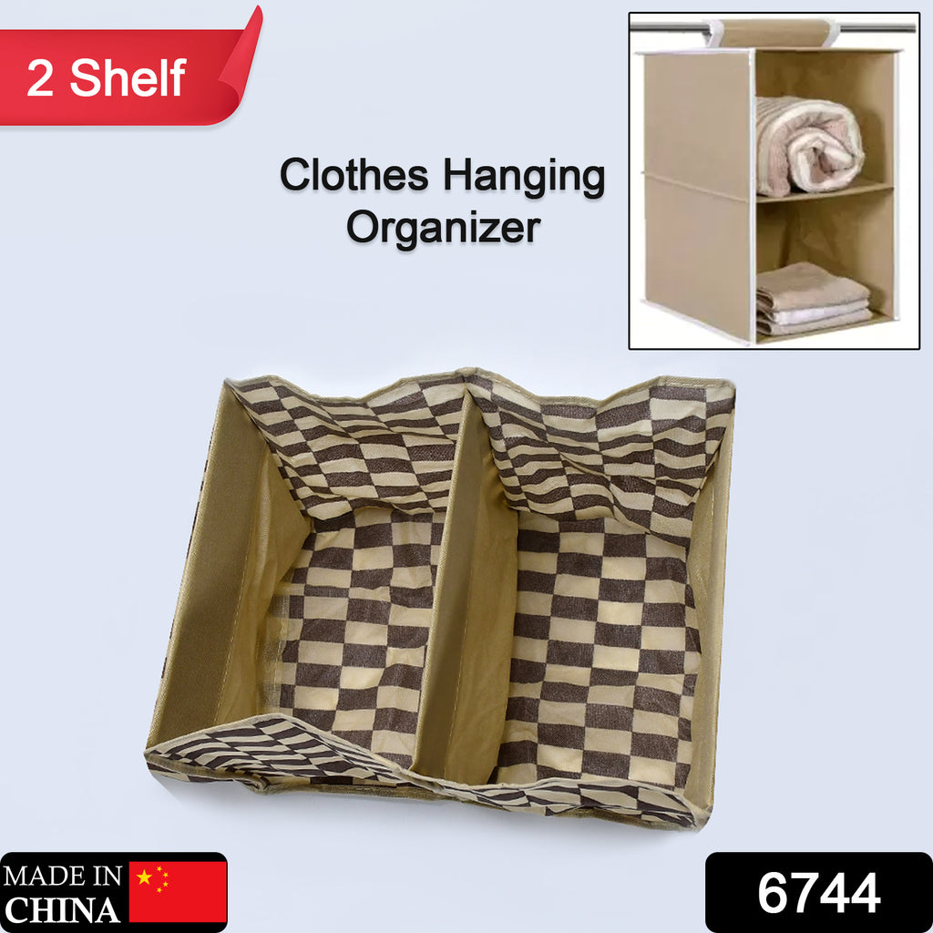 Hanging Closet Organizer - 2-Shelf Fabric Design