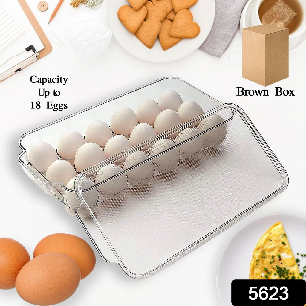Plastic 18-Cavity Egg Storage Box, Refrigerator Tray