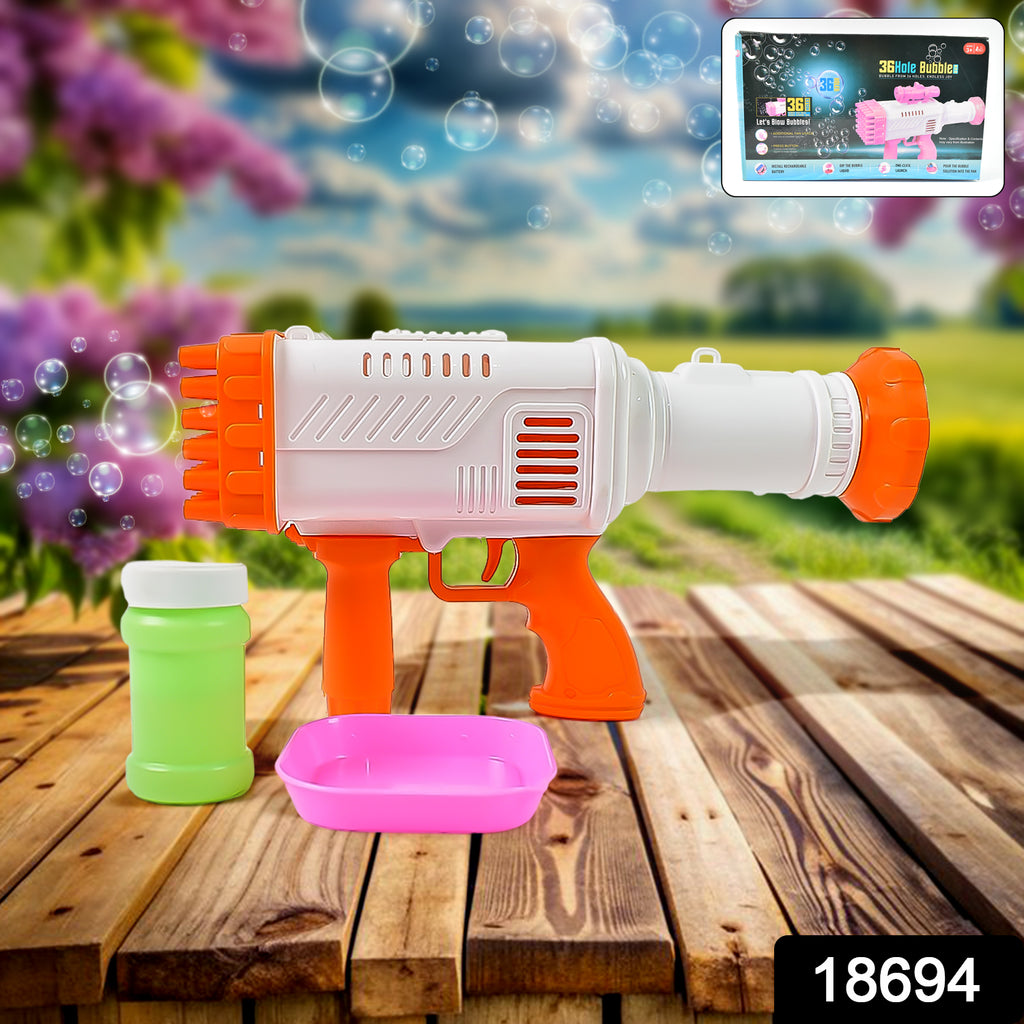 36 Holes Rechargeable Bubble Gun for Kids (1 Set)