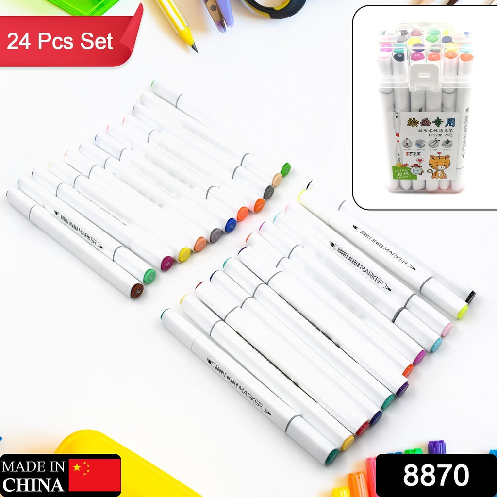 24-Color Double-Ended Art Markers Set (1 Set)