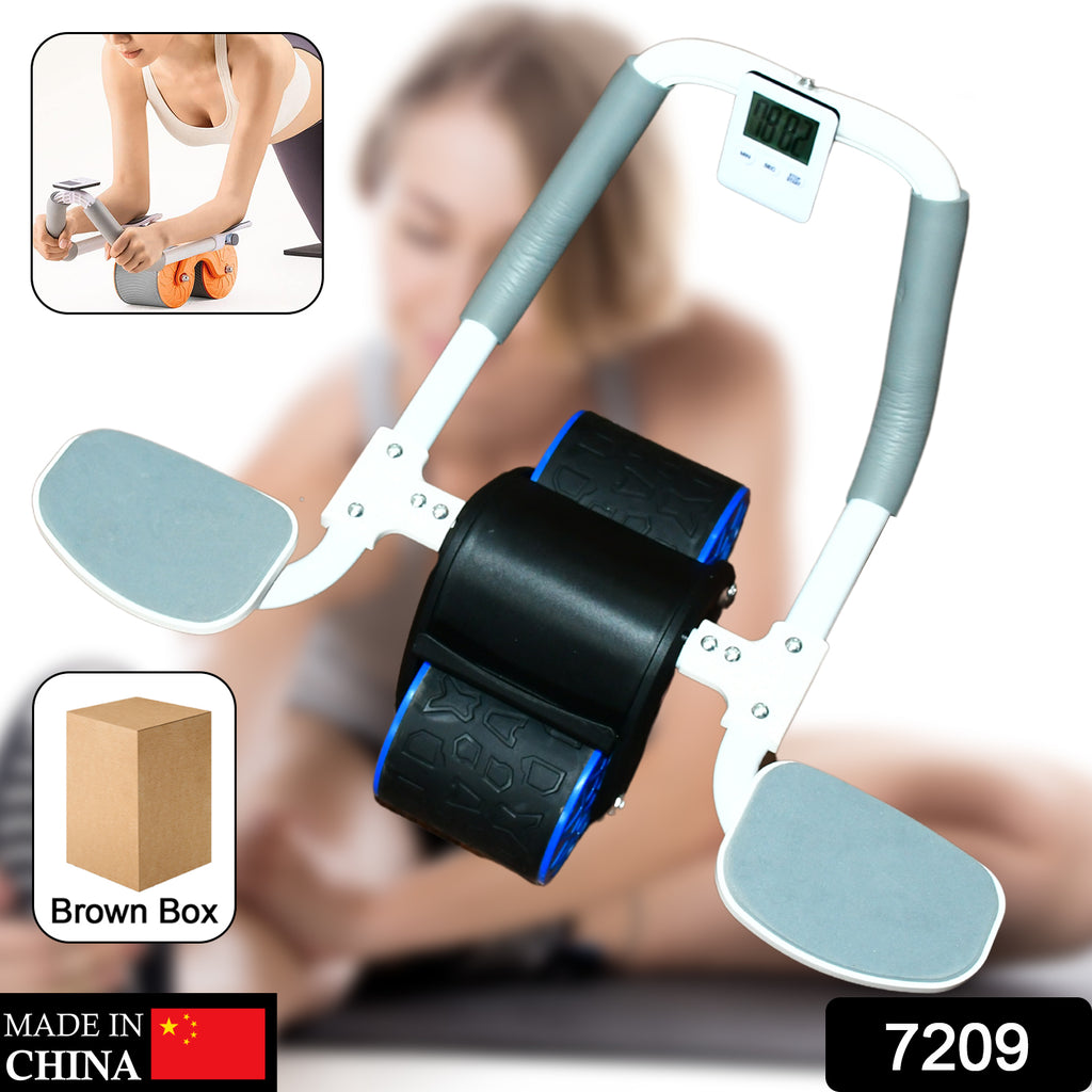 Abdominal Roller with Elbow Support, Timer, Anti-Slip