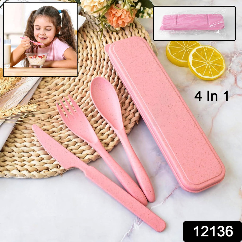 4 In 1 Travel Utensils Set for Lunch Box (3 Pcs)