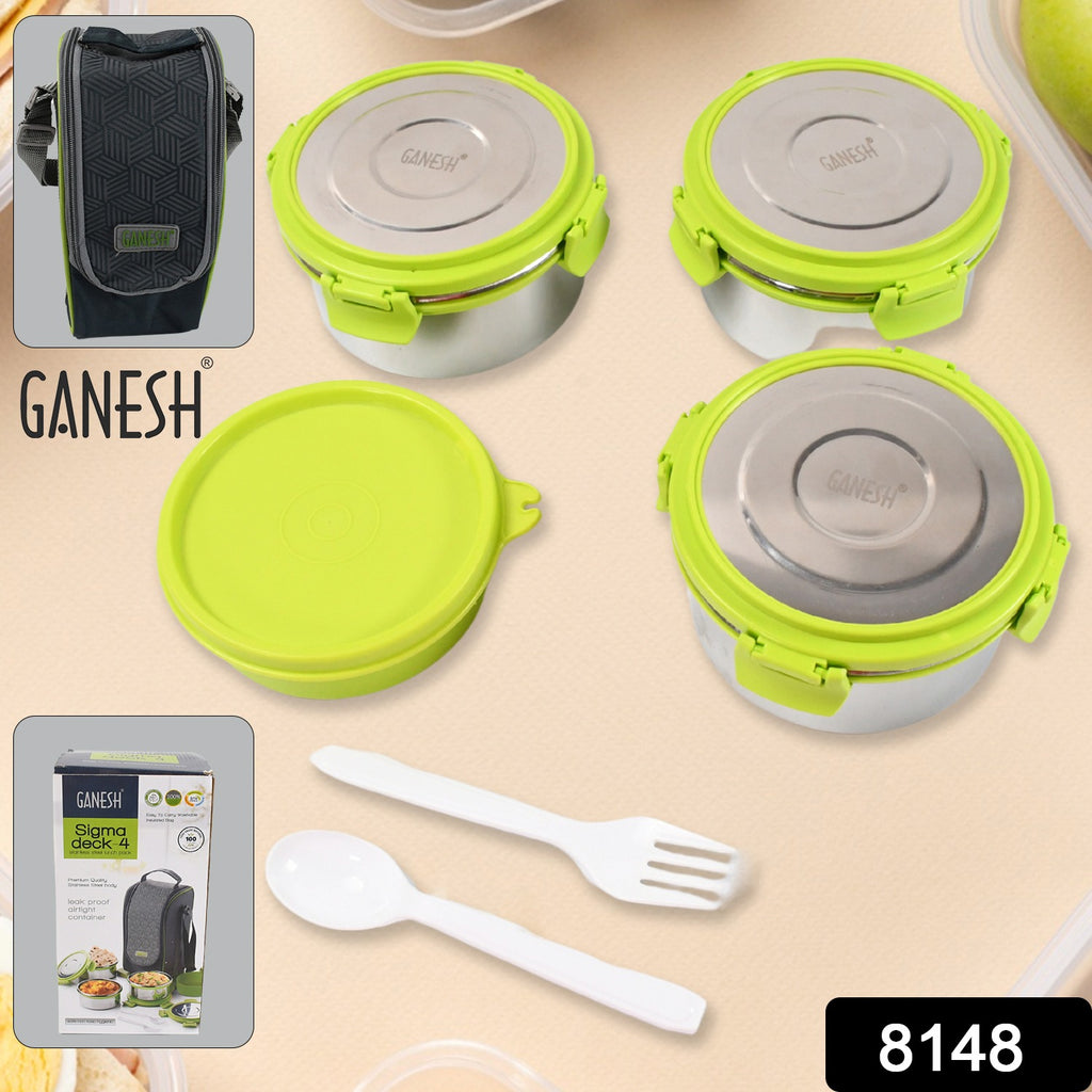 Stainless Steel Tiffin Box with 4-Side Clip Lock