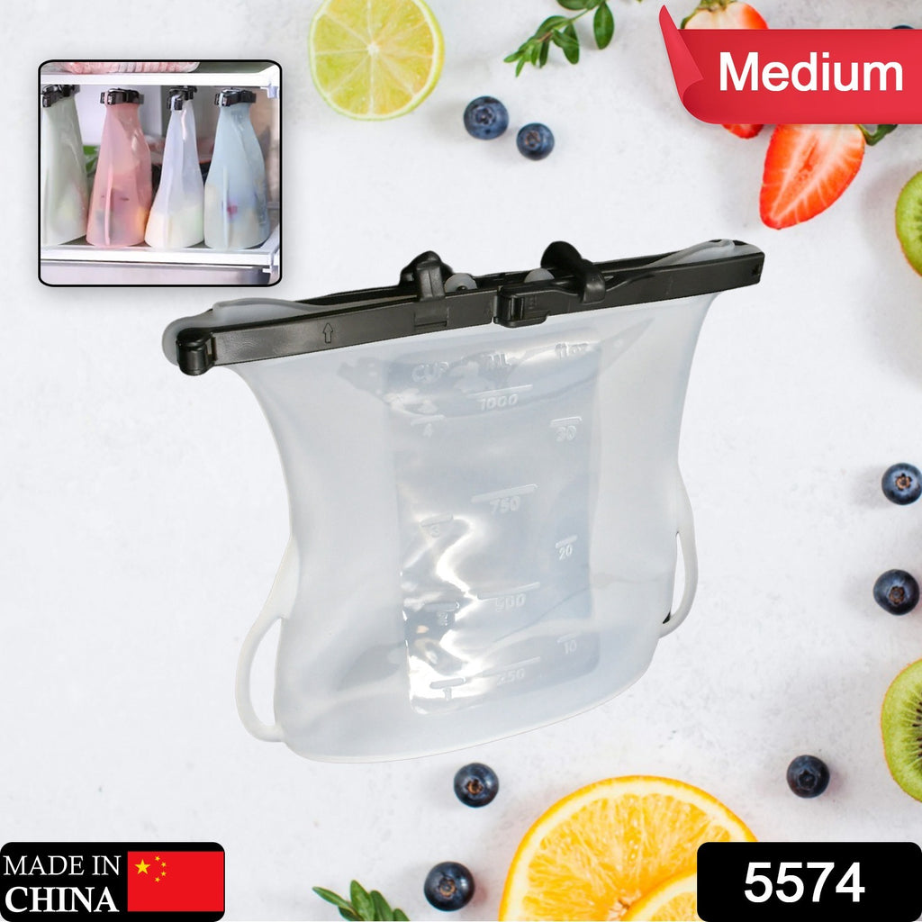 Reusable Silicone Food Storage Bag Set, Leakproof (1 Pc)