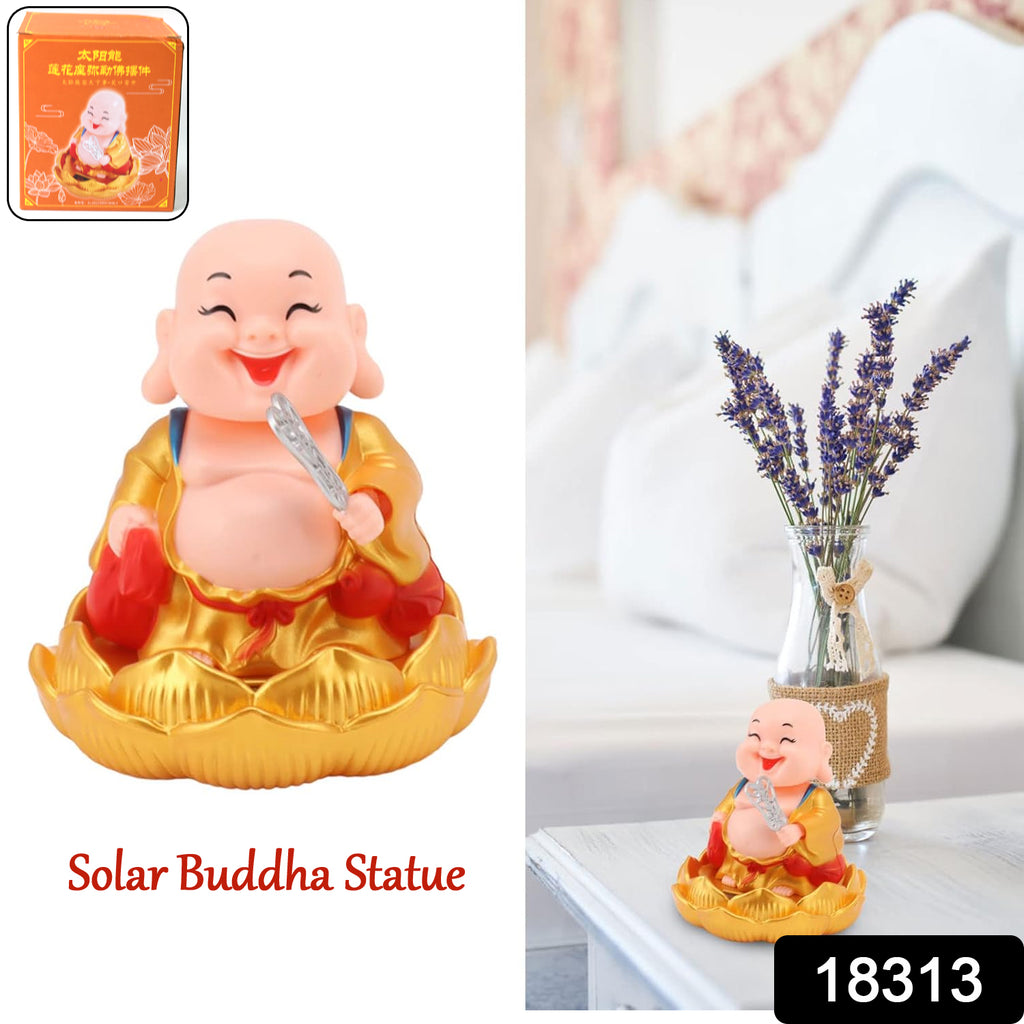 Solar-Powered Moving Buddha Car Ornament (1 Pc)