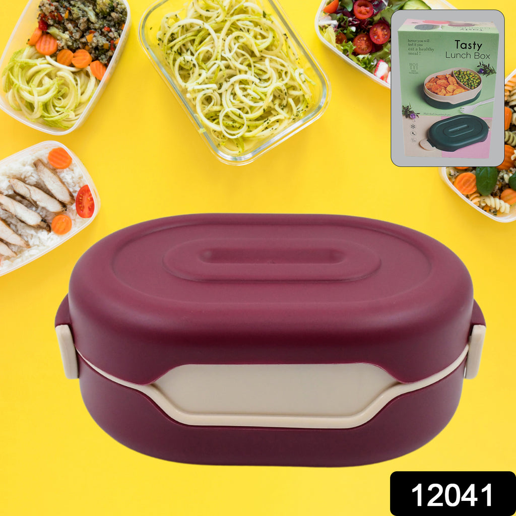 Airtight Food Grade Tiffin Box with Spoon & Compartments