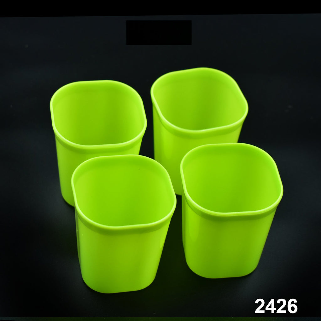 Plastic Drinking Glass Set For Milk, Water, Juice