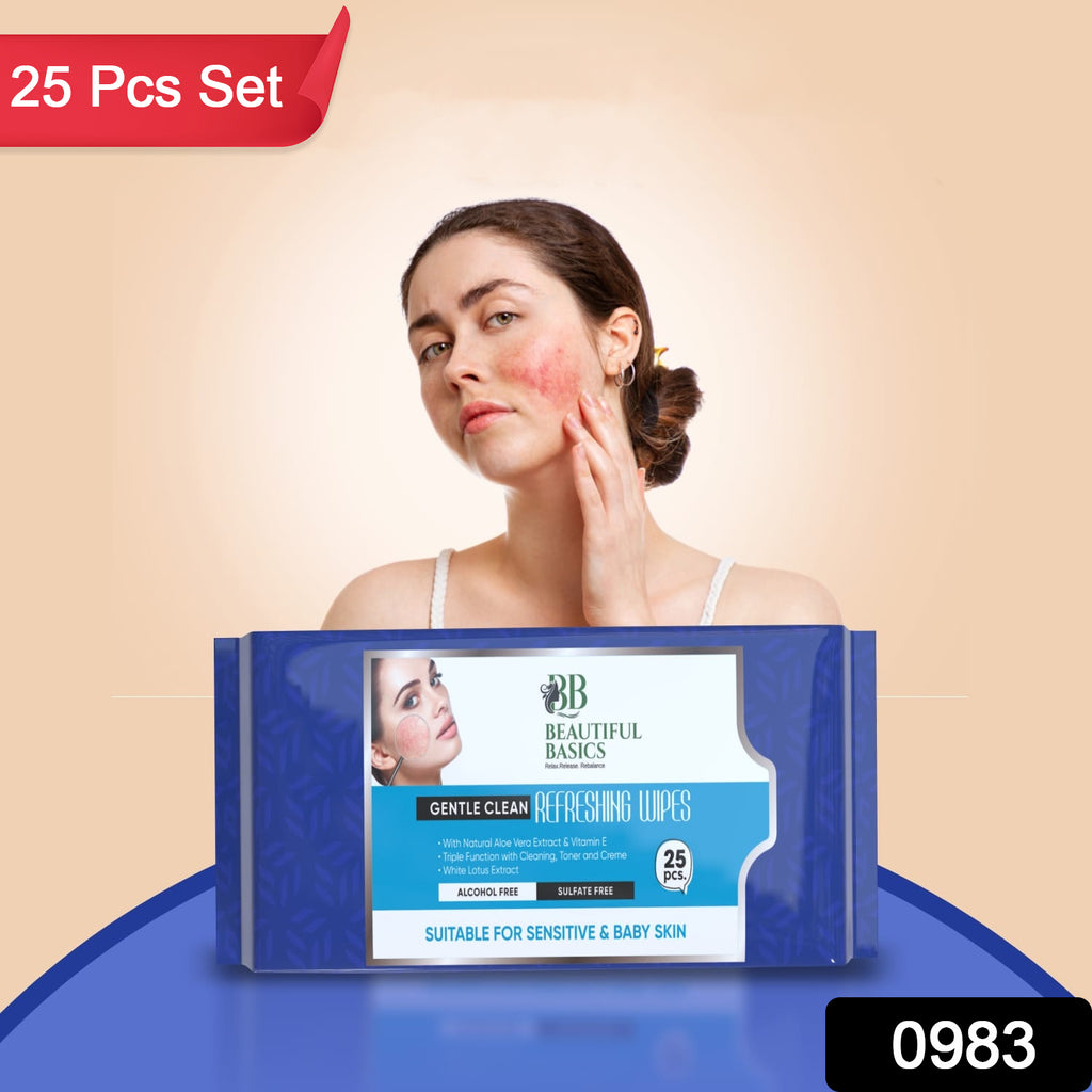 Refreshing Wet Wipes for Facial Cleansing & Hydration (25pcs)