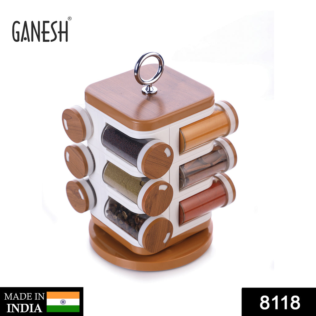 Ganesh 12-Jar Revolving Spice Rack Masala Box