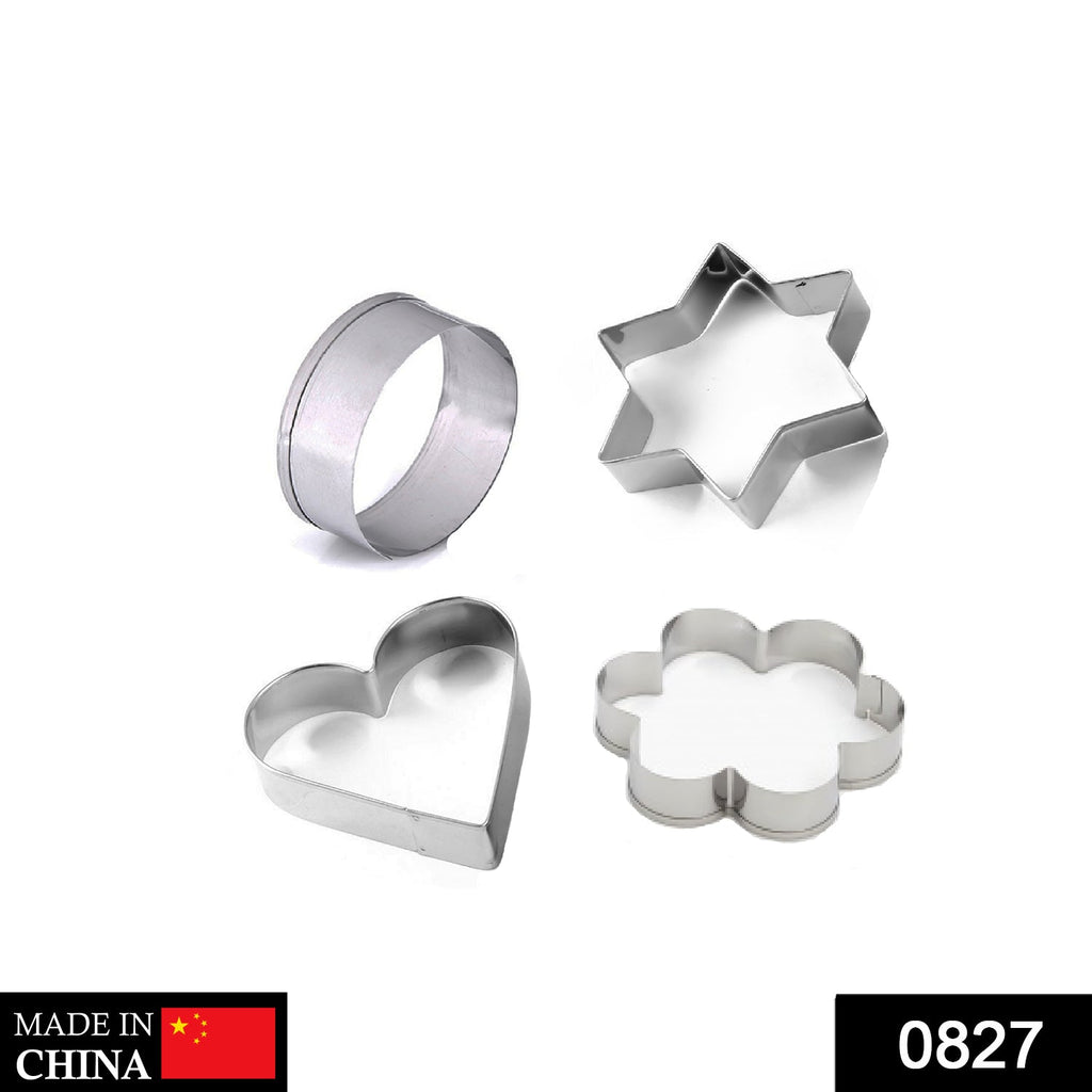 Stainless Steel Cookie Cutters: Heart, Star, Flower (4 Pc)