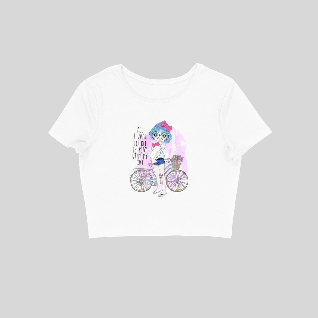 Cute Cat Girl Crop Top - ALL MY WISH