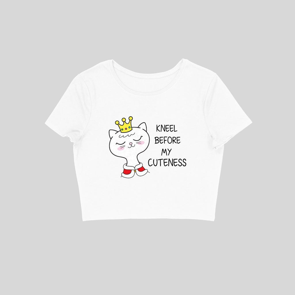Kneel Before My Cuteness Crop Top - ALL MY WISH