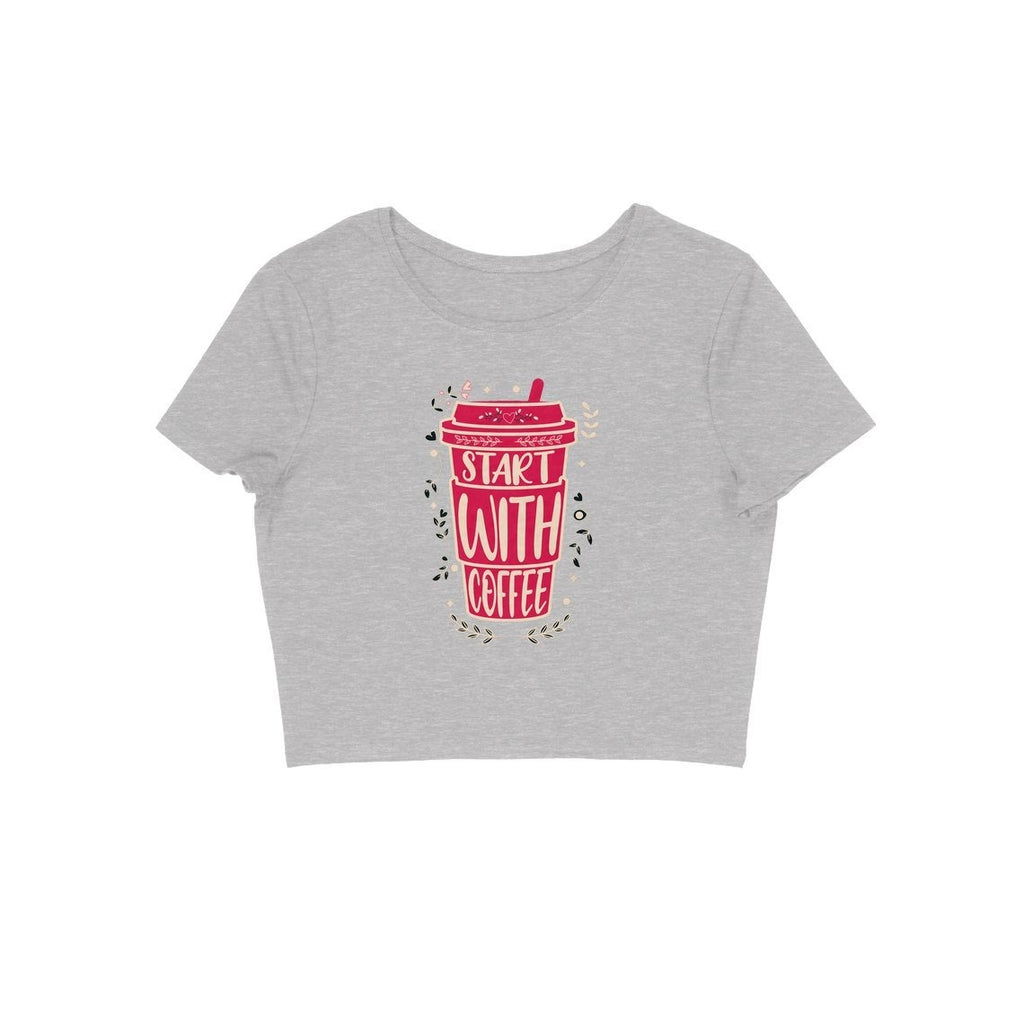 Start With Coffee Crop Top - ALL MY WISH