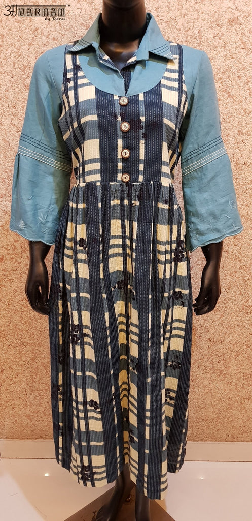 Aavarnam By Renu - Check Print Kurti - D00009 - ALL MY WISH