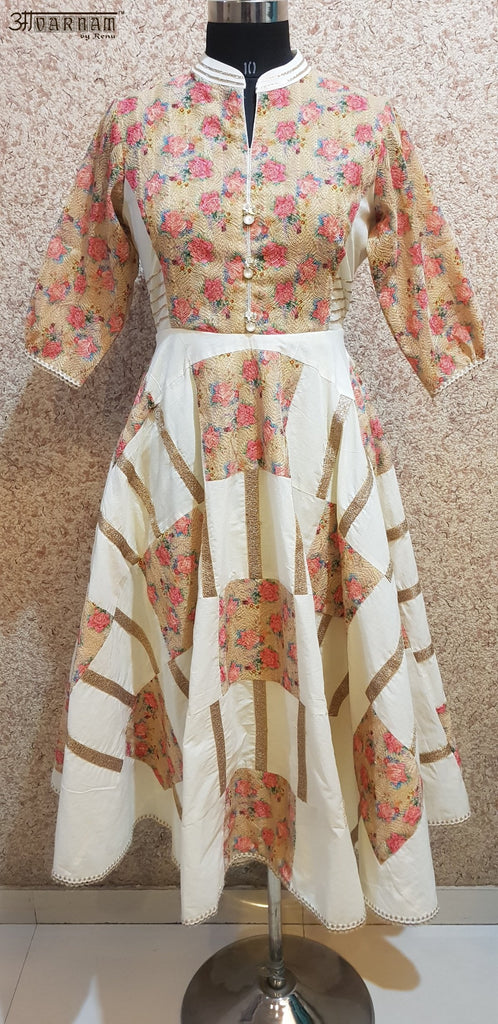 Aavarnam By Renu - Flared Cotton Dress - 2016D00050 - ALL MY WISH