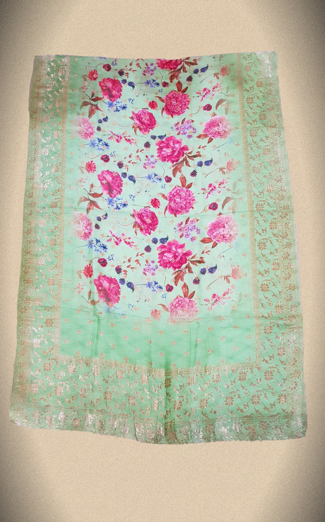 Floral Opara Soft Silk Brocade Banarasi Dupatta - DP00013 - ALL MY WISH