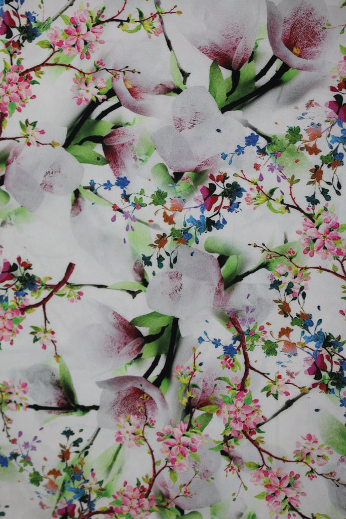 Floral Digital Crepe Fabric - F00010 - ALL MY WISH
