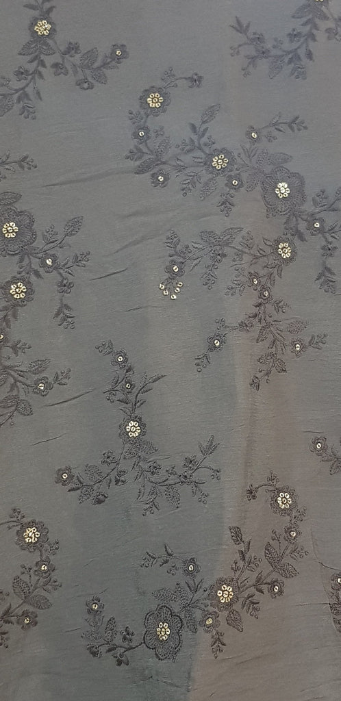 Embroidered Chinon Fabric - F00129 - ALL MY WISH