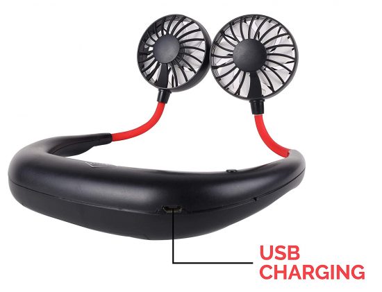 USB Rechargeable Mini Neckband Fans - G00007 - ALL MY WISH