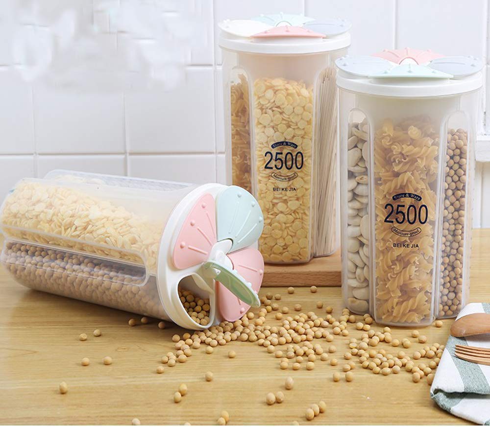 2500ml (4 Compartments) Cereals Storage Container - H00134 - ALL MY WISH