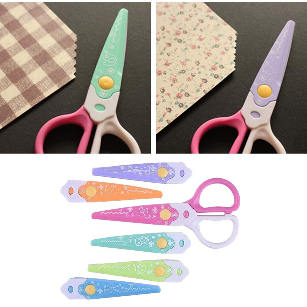 6 Pcs Colorful Zigzag Craft Plastic Scissors - H00137 - ALL MY WISH