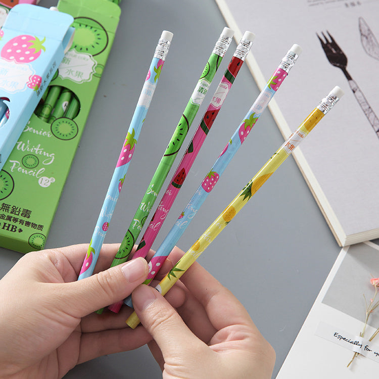 Fruit Print Pencils ( Random ) - H00149 - ALL MY WISH