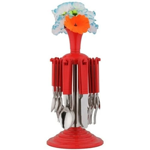 New Stylish 24 Pcs Plastic, Stainless Steel Cutlery Set (Pack of 24) - H00307 - ALL MY WISH