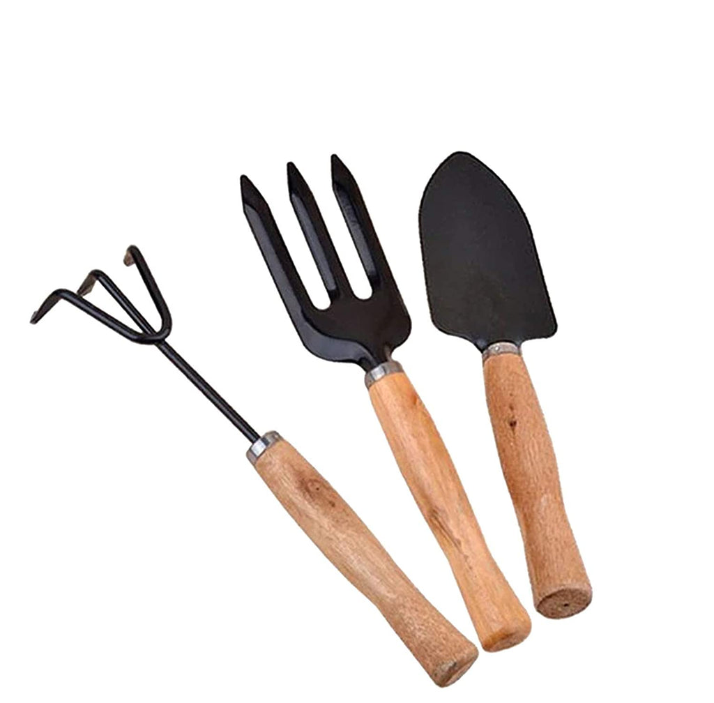 Big Size Hand Cultivator, Small Trowel, Garden Fork (Set of 3) - H00354 - ALL MY WISH