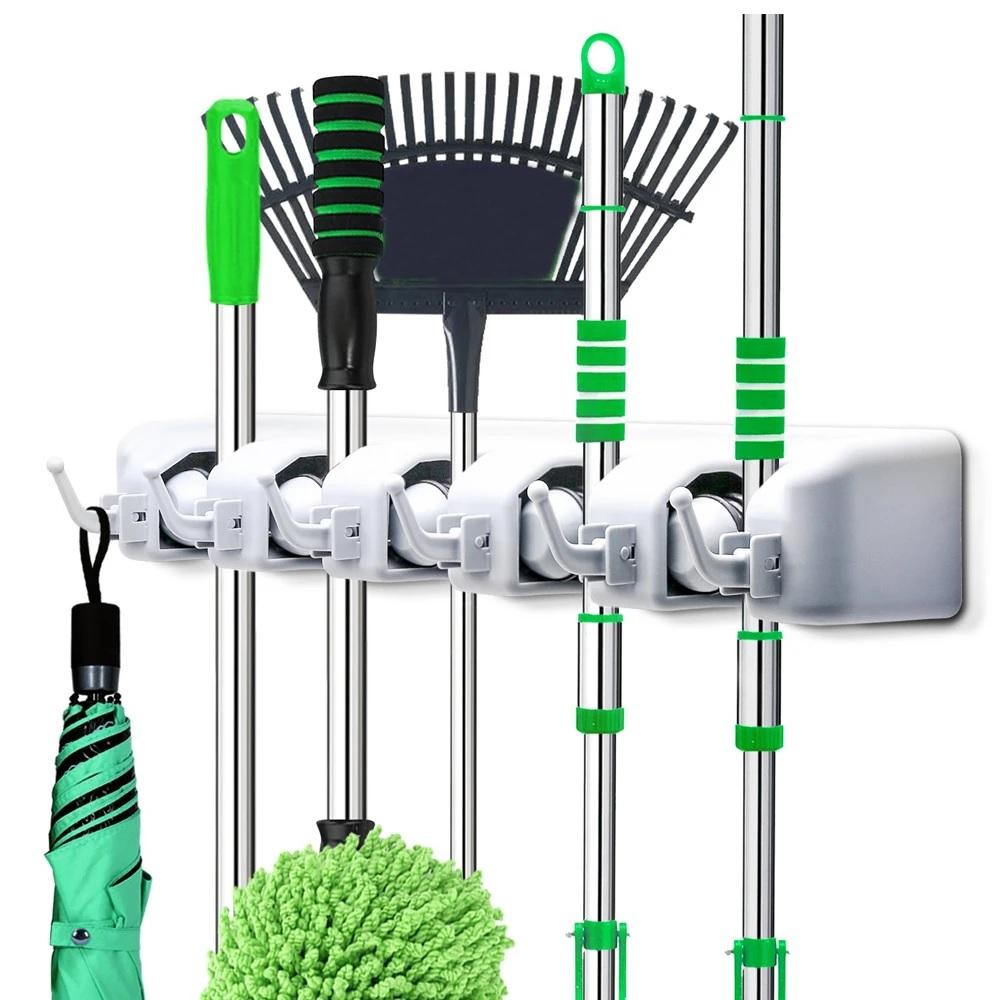 5 Slot Wall Mounted Organizer Mop And Broom Holder - H00356 - ALL MY WISH