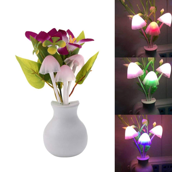 LED Night Light, Auto ON/Off Sensor Mushroom Lamp (Multicolor) - H00360 - ALL MY WISH