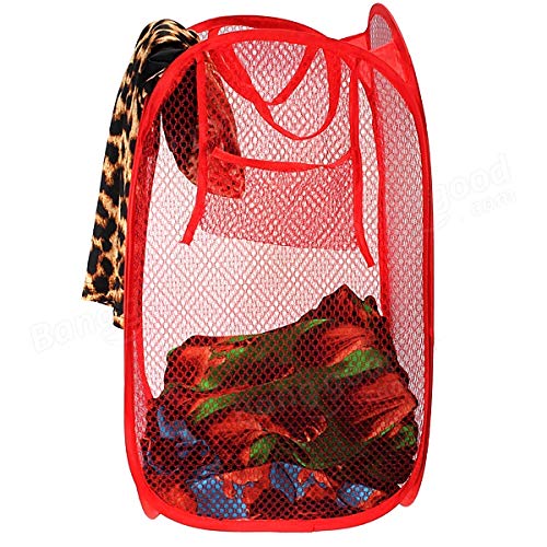 Mesh Fabric Foldable Storage Pop Up Clothes Basket - H00366 - ALL MY WISH