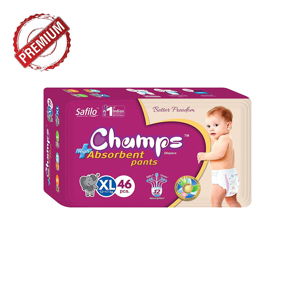 Premium Champs High Absorbent Pant Style Diaper (XL) Size, 46 Pieces - H00438 - ALL MY WISH