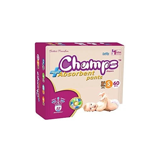 Premium Champs High Absorbent Pant Style Diaper Small Size, 60 Pieces - H00439 - ALL MY WISH