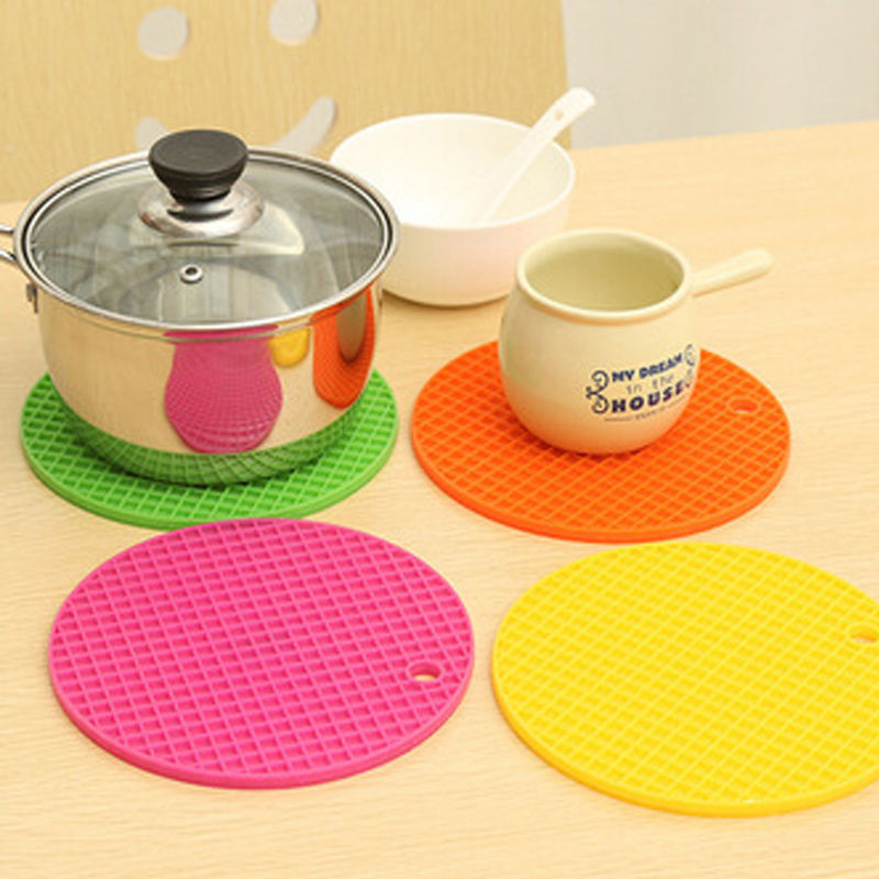 Silicone Hot Mat Round (Random Color ) 2 Pcs - H00676 - ALL MY WISH
