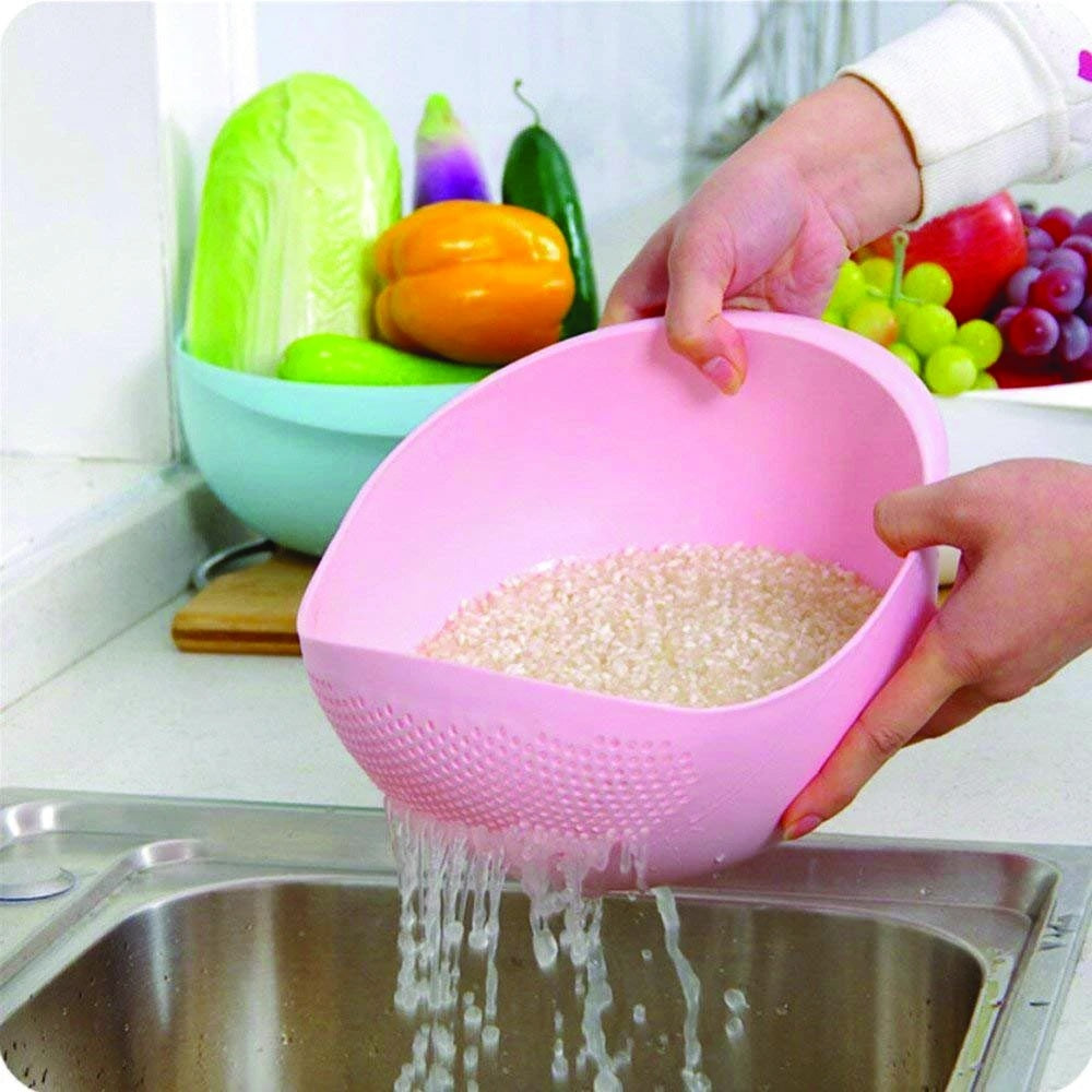 Kitchen Plastic Big Rice Bowl Strainer Perfect Size for Storing and Straining (1 Pc ) - H00681 - ALL MY WISH
