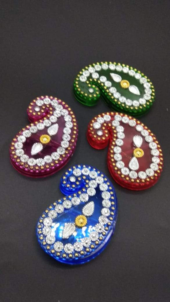 Small 3D Kairi Kumkum Vati (4 Pcs Set) - H00731 - ALL MY WISH