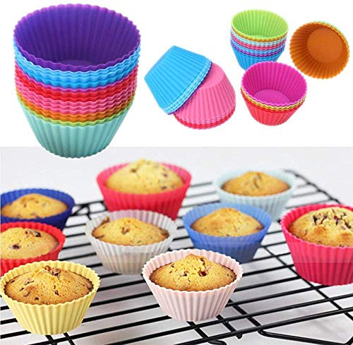 Round Shaped Silicone Cupcake Mould 12 Pcs - H00749 - ALL MY WISH