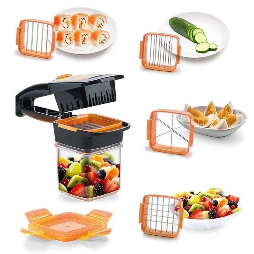 5 in 1 Multifunction Vegetable Cutter Manual Dicer with Container Box - H00779 - ALL MY WISH
