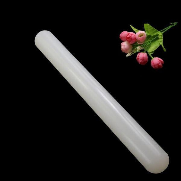 Medium Size Plastic White Non-Stick Glide Fondant Rolling Pin - H00863