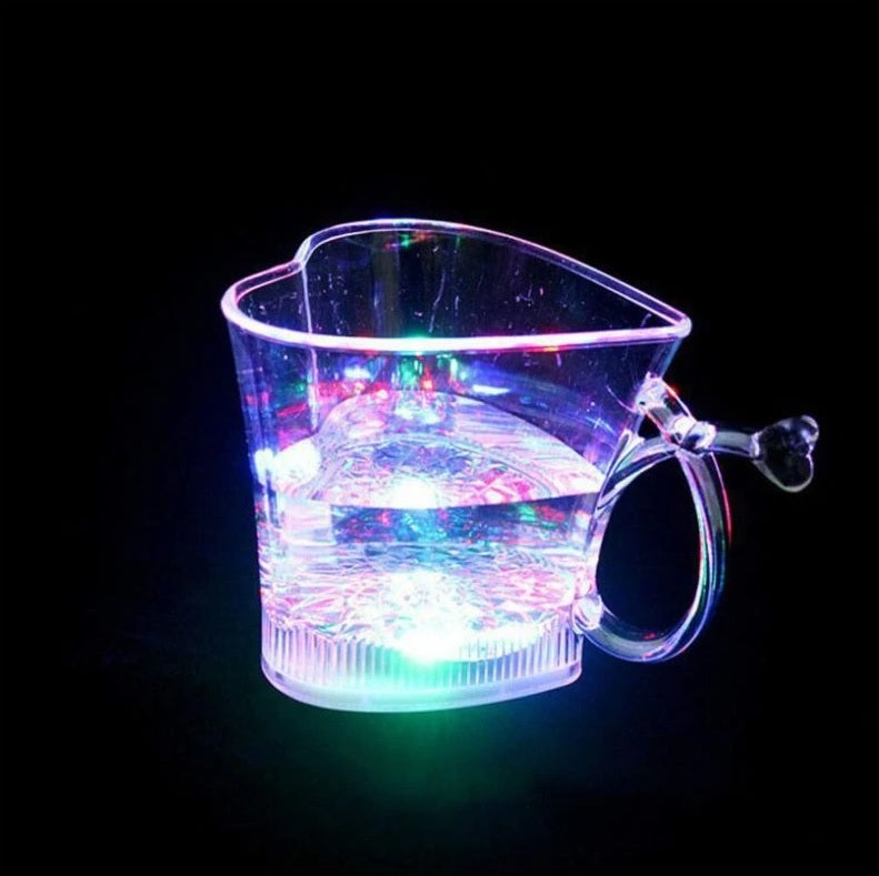 Buy Heart Shape Activated Blinking Led Glass Cup - H01031