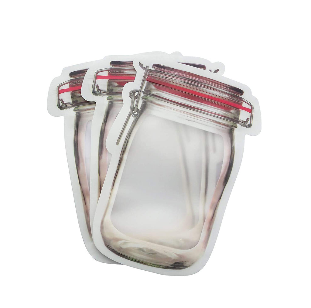 Buy 3 Pcs - Small Reusable Airtight Seal Plastic Food Storage Jar Zipper Bags Set