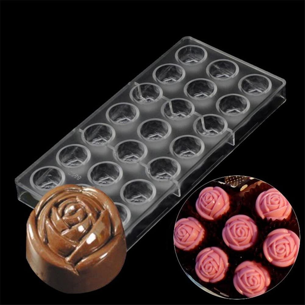 Buy 21 Cavities POLYCARBONATE CHOCOLATE MOULD – ROSE FLOWER 