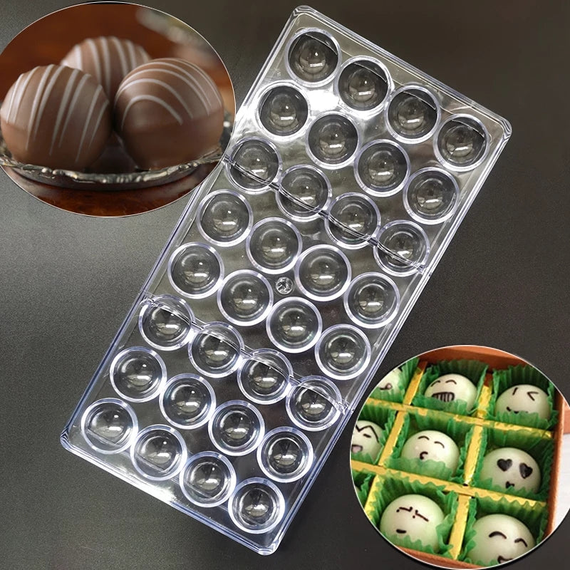 Buy 32 CAVITIES HALF SPHERE POLYCARBONATE CHOCOLATE MOULD - ALLMYWISH.COM