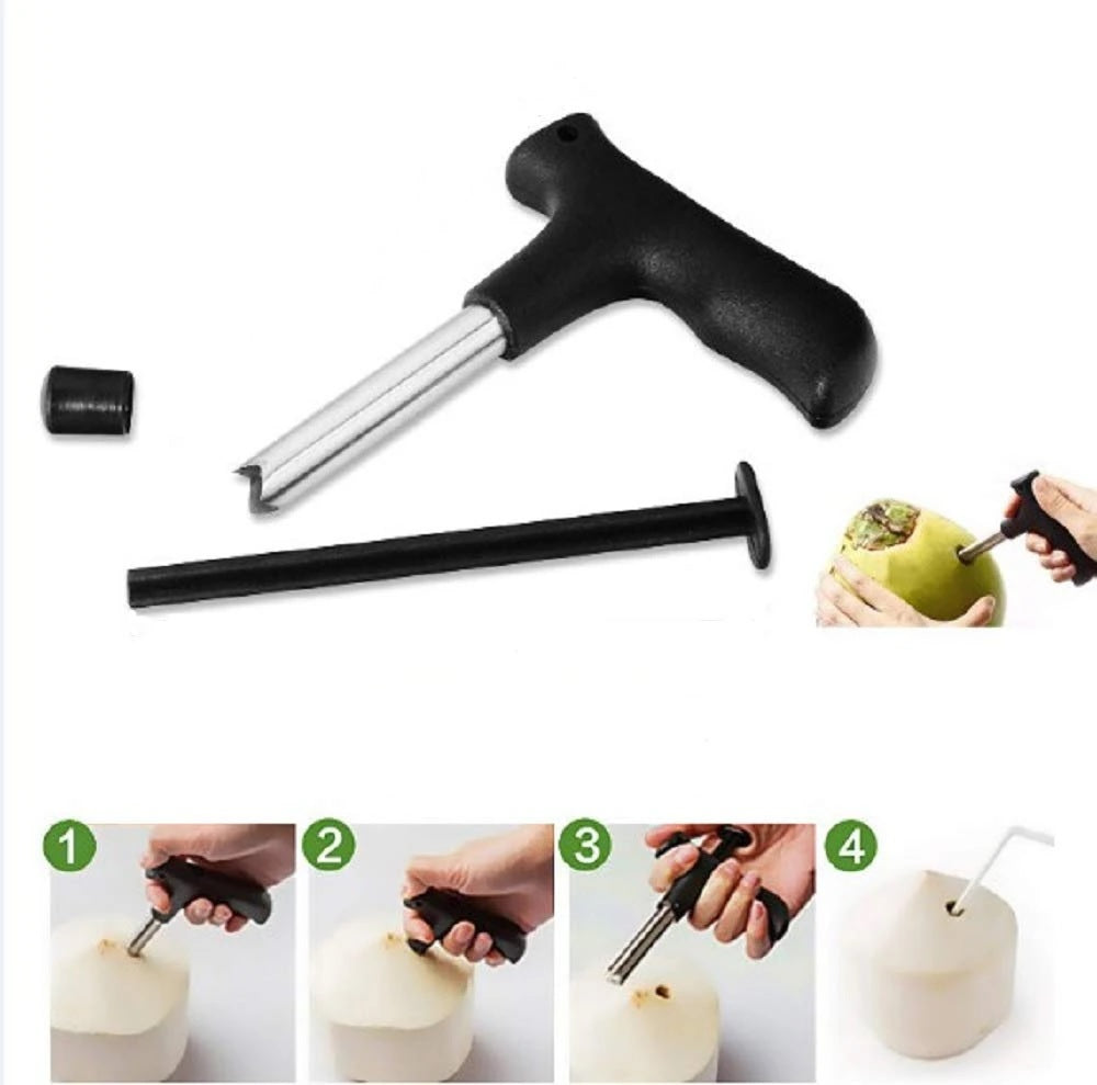 Buy 2 Pcs Premium Quality Stainless Steel Coconut Opener Tool/Driller with Comfortable Grip - H01192