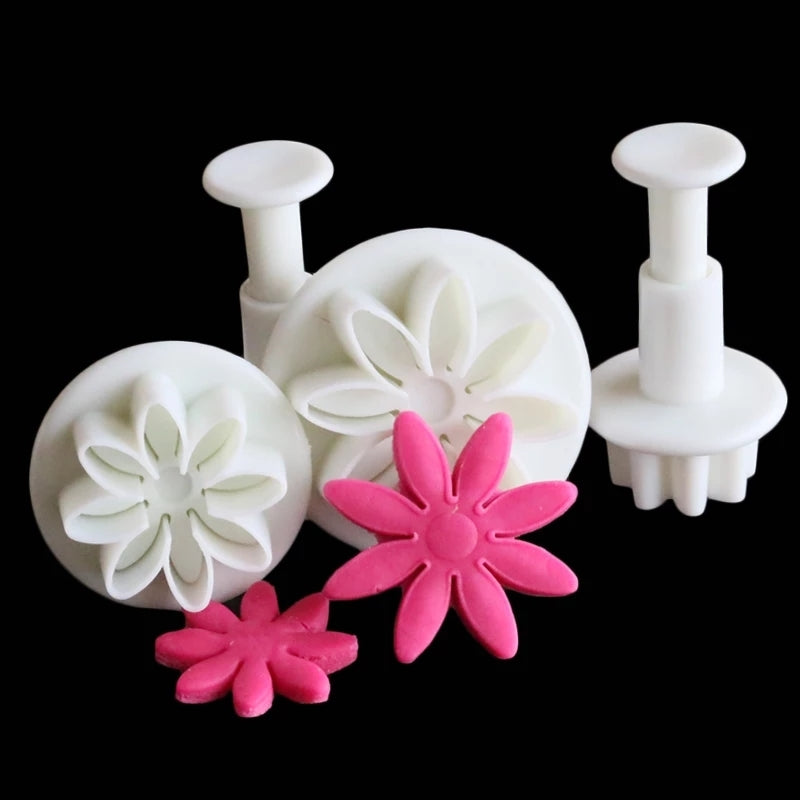 Buy 3 Pcs Daisy Flower Cookie Sunflower Plunger Cutter for DIY Cutting Decorations & Direct Embossing - H01208