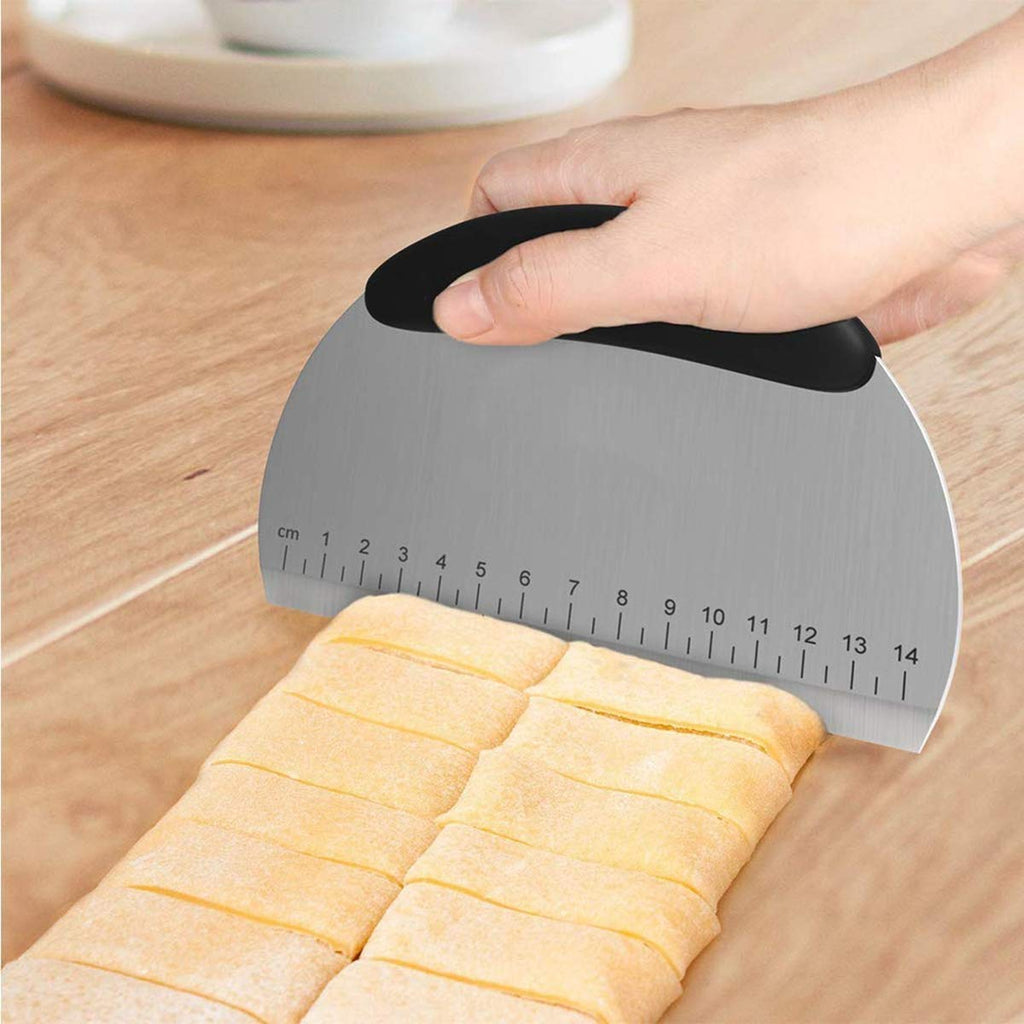 Buy Dough Pastry Scraper/Stainless Steel Dough Scraper Cutter with Non-Slip Grip, Pizza Cutter - Pastry Bread Separator Scale Knife - H01220