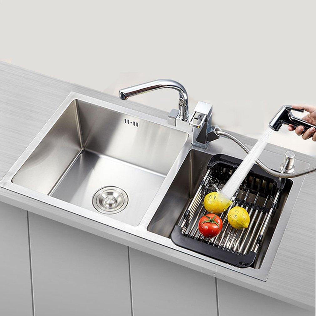 Buy Stainless Steel Expandable Kitchen Sink Dish Drainer - ALLMYWISH ...