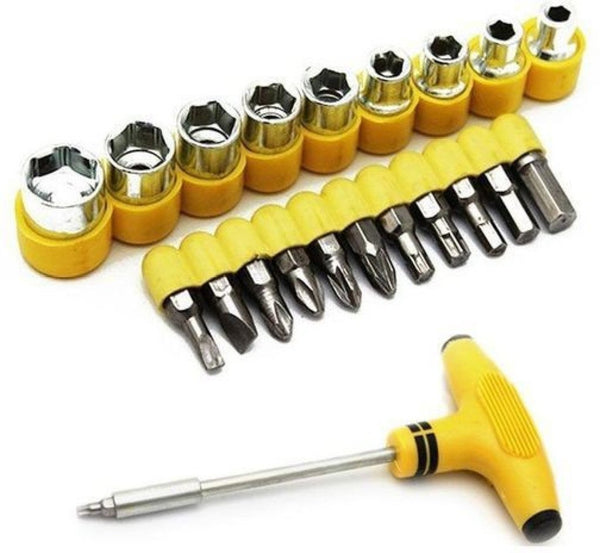 Buy 24pcs T shape screwdriver set Batch Head Ratchet Pawl Socket Spanner hand tools - H01274